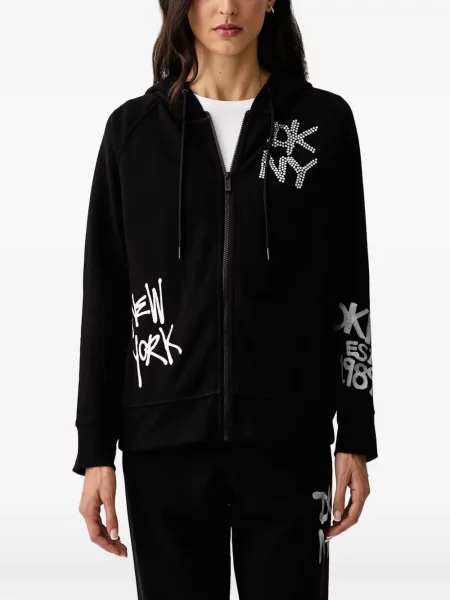 Суичър с качулка Dkny черно