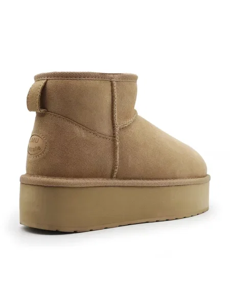 Semišové snehule Emu Australia Stinger Micro Flatform béžová