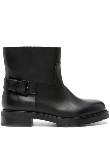 Cizme scurte Tommy Hilfiger din piele negru