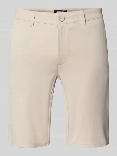 Bermudy o kroju regular fit z mieszanki model MARK' Only & Sons beżowe