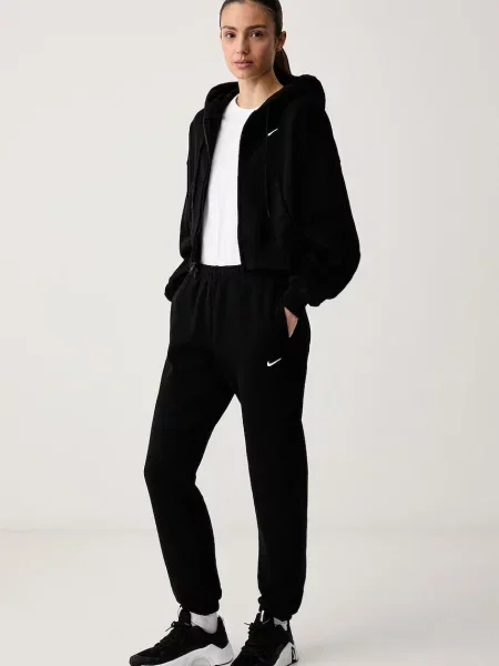 Fleece levágott fleece melegítő felső Nike fekete