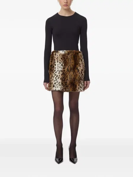 Fusta mini Apparis cu model leopard maro