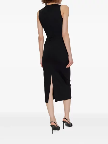 Κοστούμι τζιν φόρεμα Versace Jeans Couture με αγκράφα με μήκος μέχρι το γόνατο μαύρο