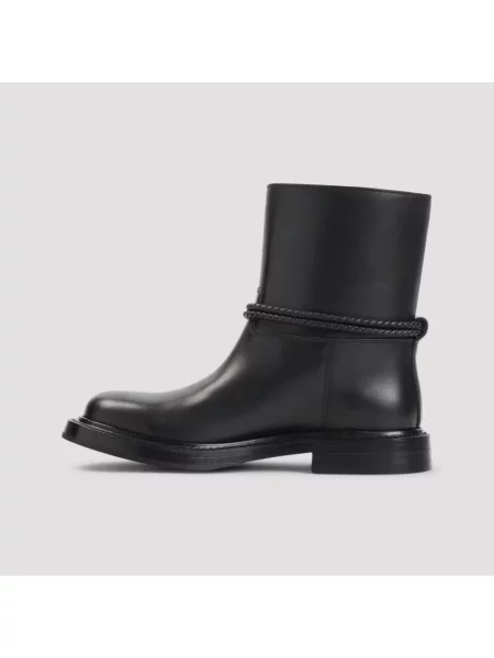 Buty do kostki Bottega Veneta skórzane czarne