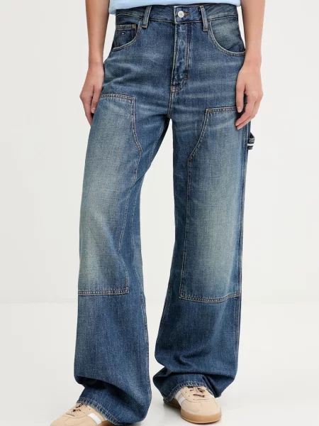 Džíny Tommy Jeans medium waist modré