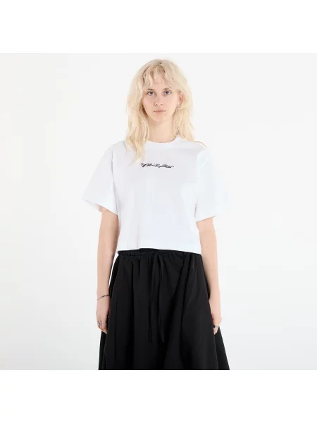 Tricou Off-White Embr Arrow Script Crop Tee White/ Black XS alb