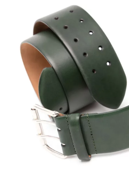 Curea Dice Kayek din piele cu cataramă verde