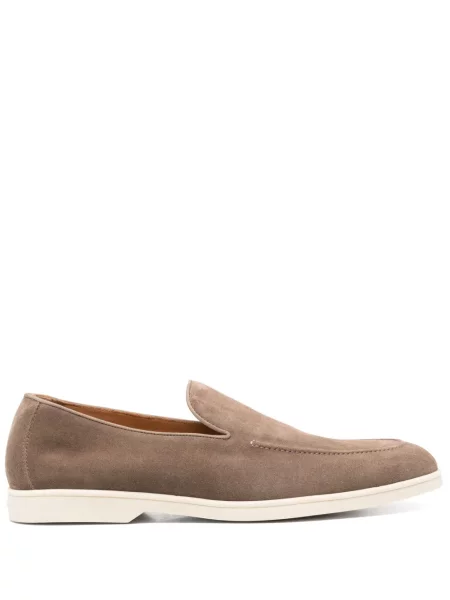 Pantofi loafer Doucal's din piele de căprioară maro