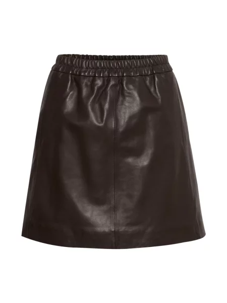 Spódnica skórzana Inwear brązowa
