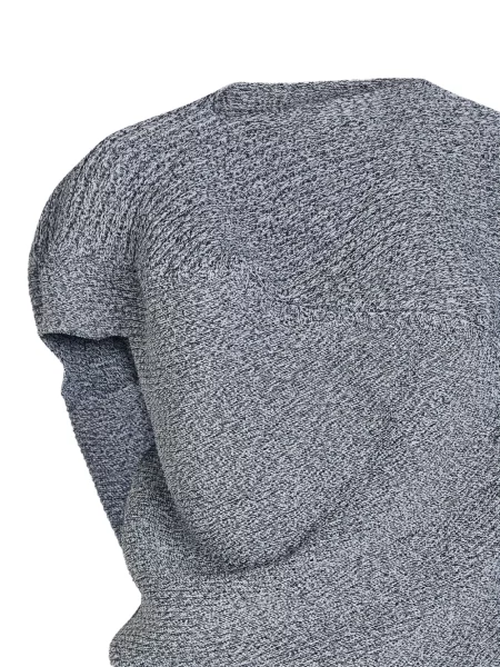 Top Issey Miyake asimetric cu strasuri gri