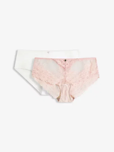 Figi panty z bezszwowym tyłem 2 pary różowe