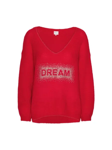 Sweter American Dreams wełniany czerwony