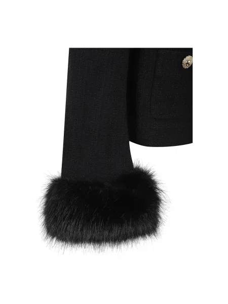 Kurtka Self-portrait tweedowa czarna