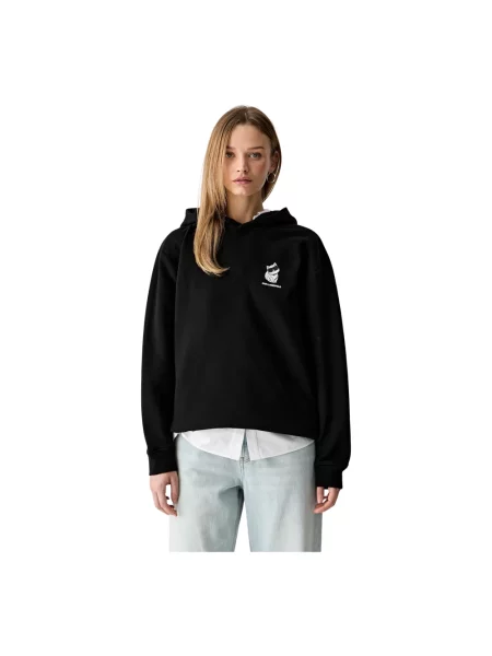 Bluza z kapturem Karl Lagerfeld z kapturem czarna