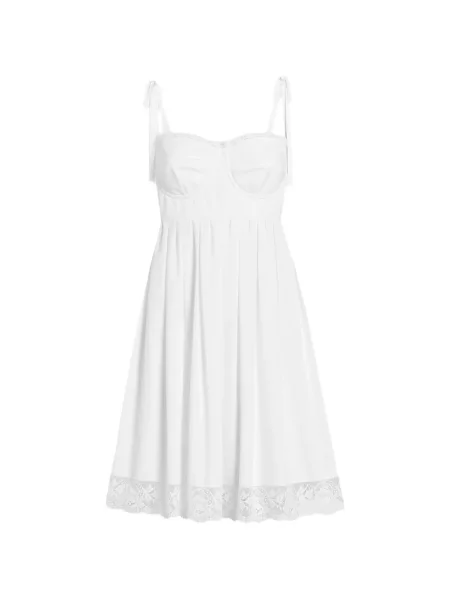 Rochie mini Dolce & Gabbana din poplin scurtă de costum alb