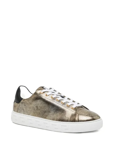 Sneakerși Versace cu șireturi din dantelă auriu