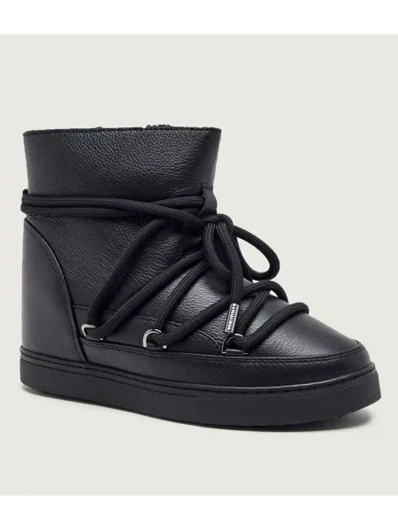 INUIKII Bocanci Full Leather Wedge | piele negru