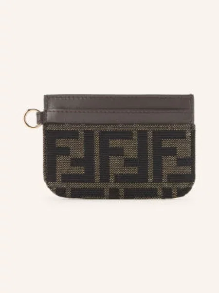 Žakárová peněženka Fendi hnědá