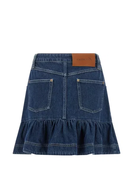 Fustă din denim Farm Rio cu volane albastru
