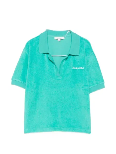 Tricou Sporty & Rich cu broderie verde