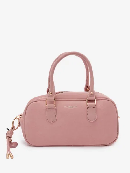 Geantă Flora & Co din piele roz