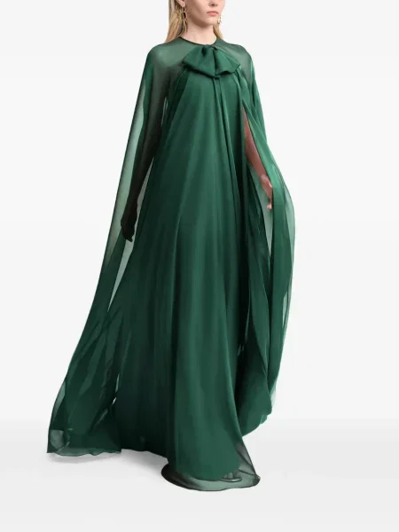 Sukienka maxi Gemy Maalouf z kokardką zielona