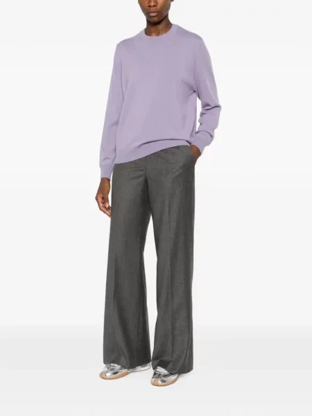 Lung pulover Allude cu decolteu rotund violet