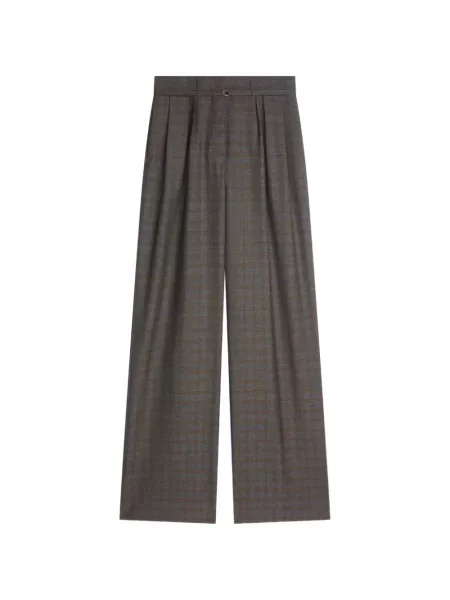 Cu centură pantaloni Dries Van Noten de lână gri