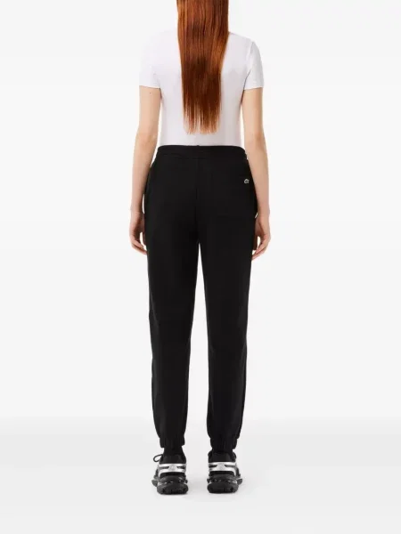 Pantaloni Lacoste cu broderie negru