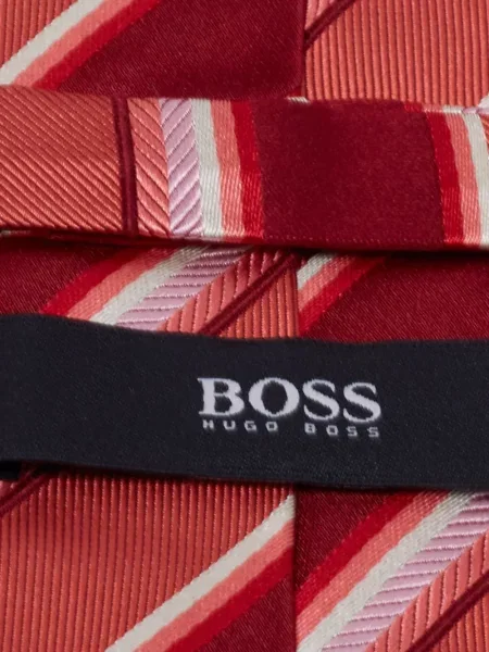 Μεταξωτή ριγέ γραβάτα Boss γραβάτες κόκκινο