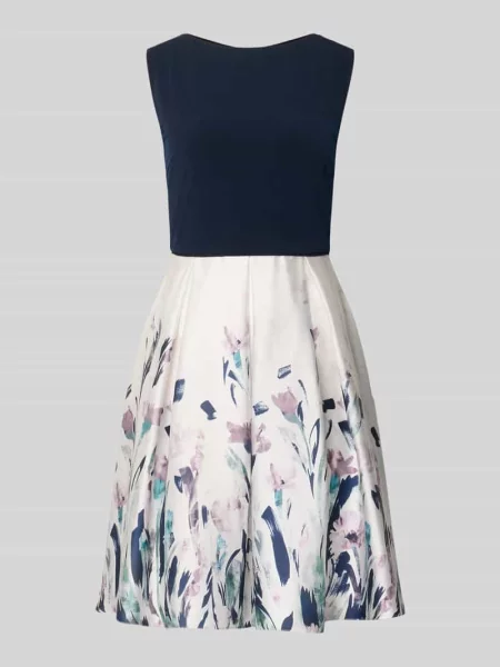 Sukienka koktajlowa do kolan z dekoltem w łódkę Christian Berg Cocktail