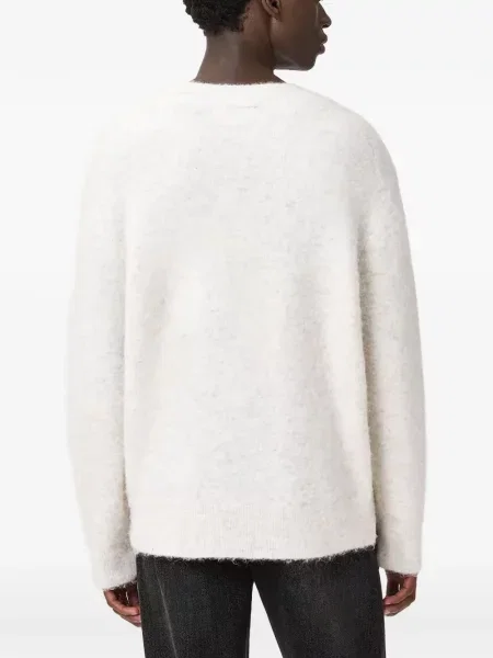 Pulover Allsaints cu broderie alb