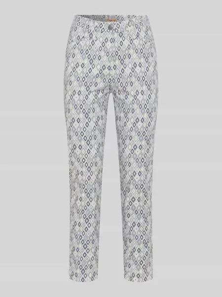 Spodnie o kroju slim fit o dł. z mieszanki bawełny Raphaela By Brax niebieskie