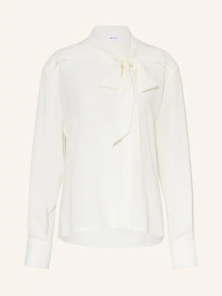 Alexander Mcqueen Bluzka Jedwabna Z Kokardą weiss