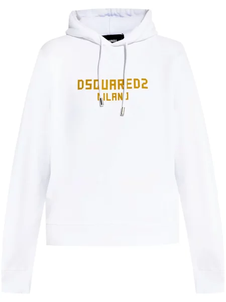 Hanorac cu glugă Dsquared2 cu imagine alb