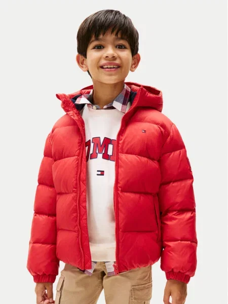 Tommy Hilfiger Prošívaná Bunda červená