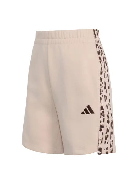 Adidas teplákové šortky dámske s bavlnou Leopard Pack béžová
