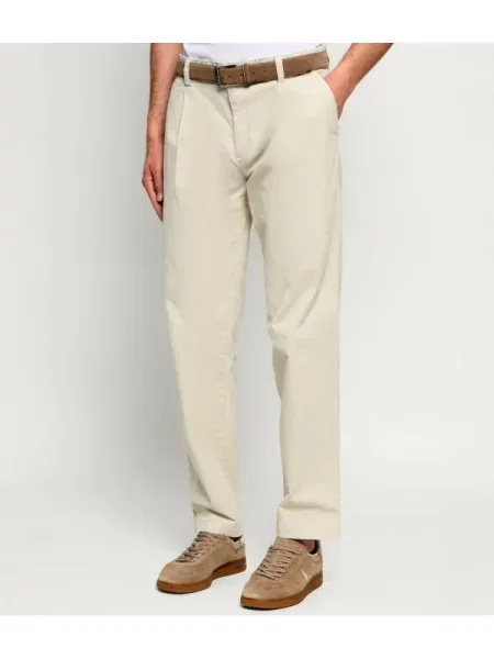 BOSS ORANGE De catifea reiată pantaloni chino | Tapered fit bej