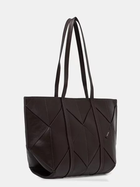 Shopper kabelka Calvin Klein z ekologickej kože hnedá