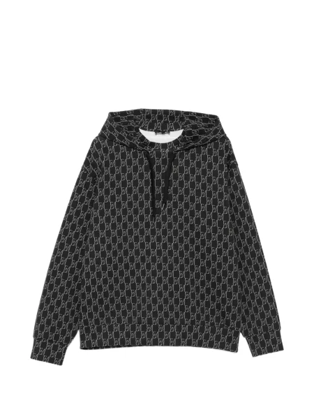 Raštuotas džemperis su gobtuvu Emporio Armani juoda