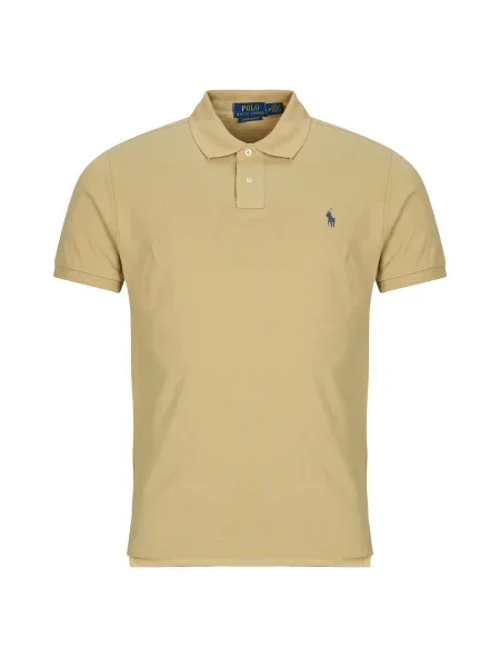 Polo majica Polo Ralph Lauren s kratkimi rokavi z mrežo bež