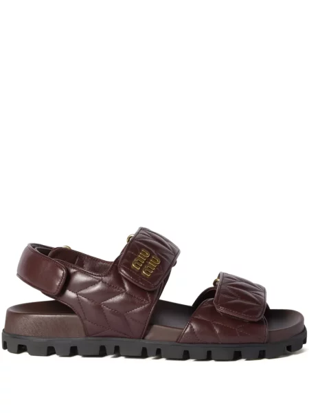 Sandale Miu Miu din piele maro