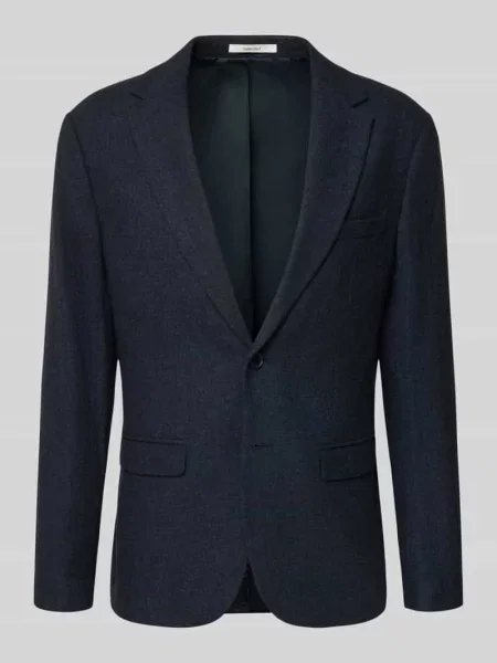 Marynarka o kroju slim fit z dodatkiem wełny model ‘SLIM- REED WOOL’ Selected Homme granatowa