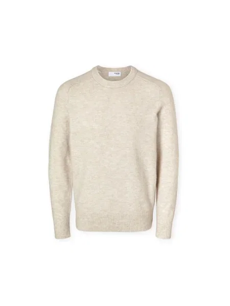 Pulover Selected tricotate bej