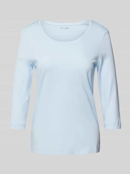 T-shirt z rękawami o długości w jednolitym kolorze Christian Berg Woman