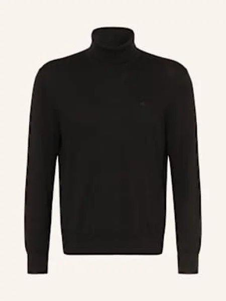 Calvin Klein Golf Z Wełny Merino schwarz czarny