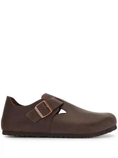 Papuci de casă Birkenstock din piele maro