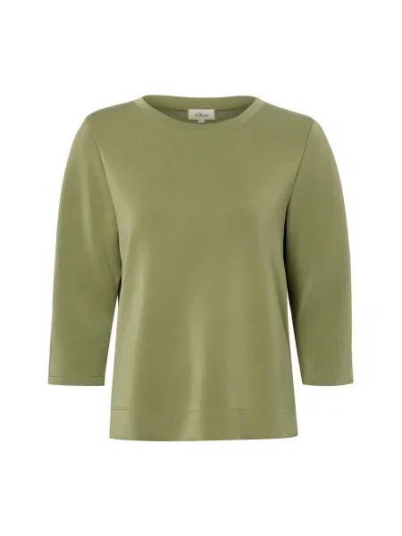 Bluza o kroju comfort fit z mieszanki modalu zielona
