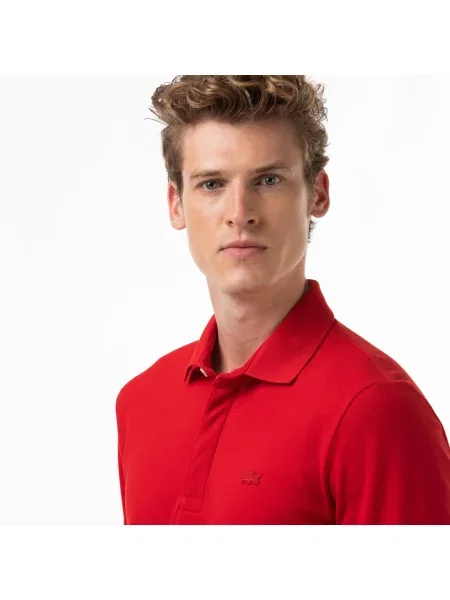 Поло Lacoste красное