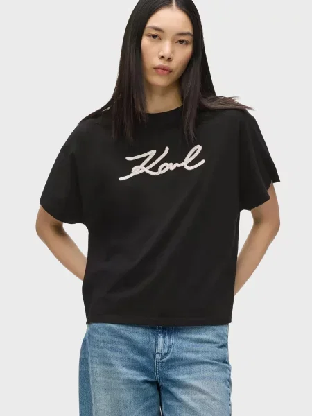Футболка Karl Lagerfeld з автографом чорна